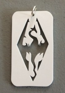 Finished shrink plastic Akatosh pendant