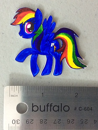 Shrink plastic Rainbow Dash after shrinking