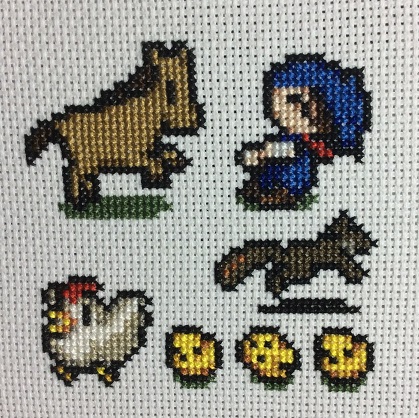 Harvest Moon Cross Stitch Square