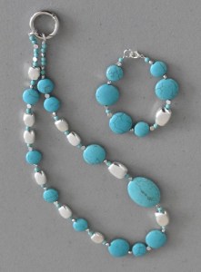 Bracelet and Necklace made from Annie's Mystic bead kit