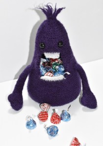 Crocheted candy monster
