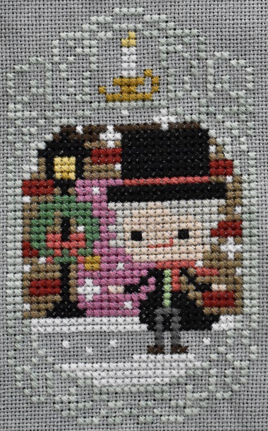 Cross stitch Scrooge from A Christmas Carol