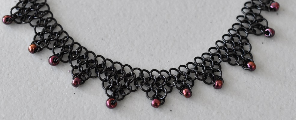 Beaded European 4-1 chain mail necklace