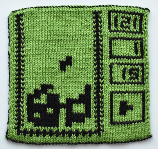 Front of double knit Tetris square