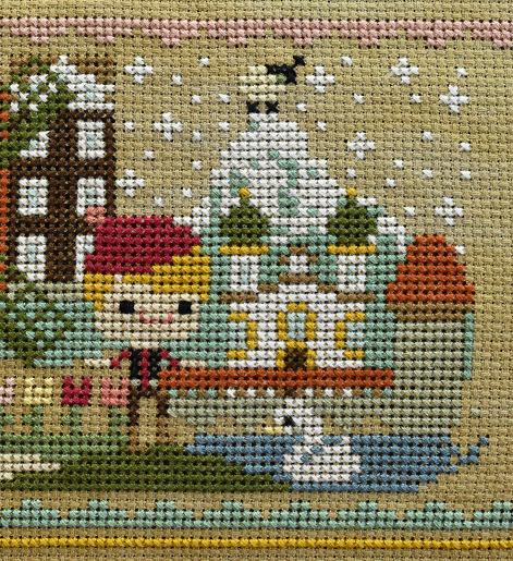 Switzerland cross stitch - Frosted Pumpkin Pumpkin Passport April