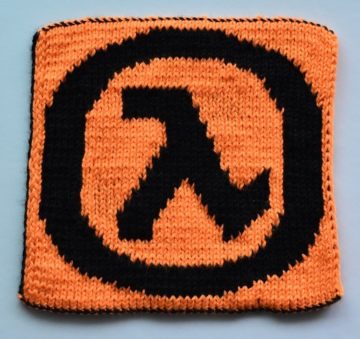 Front of double knit half life square